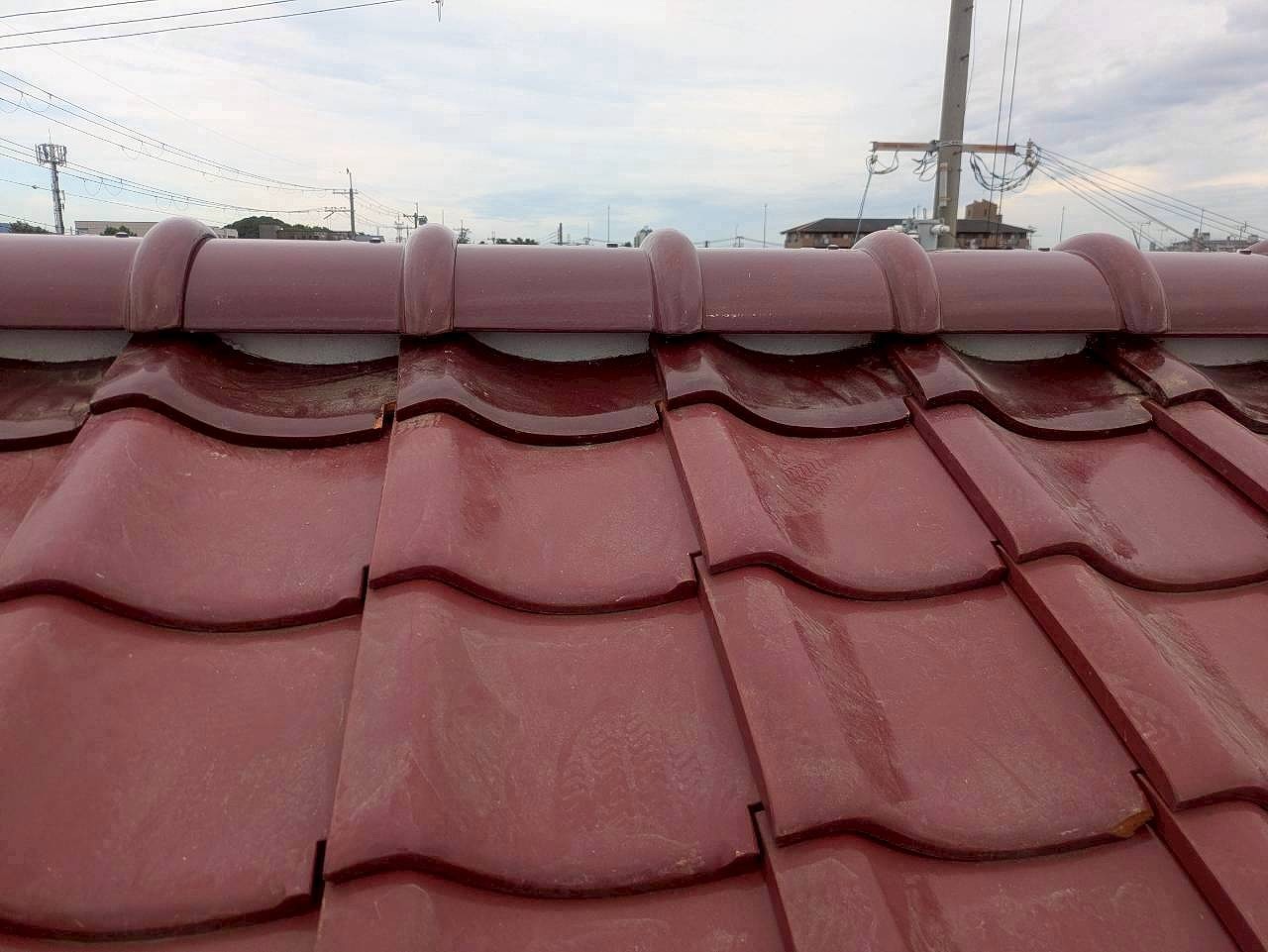 加古川市　漆喰作業を終えた屋根